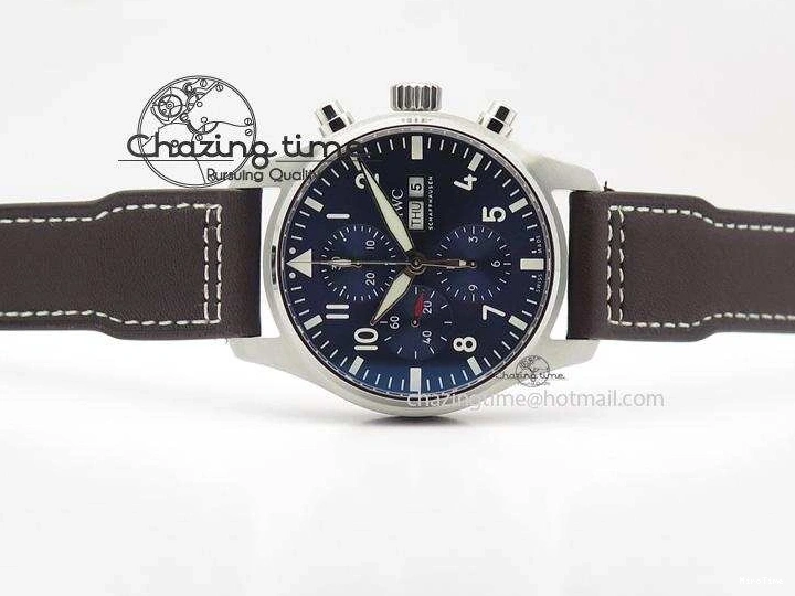MIROTIME 0219 HighQuality Pilot Chrono 377714 “Le Petit Prince” ZF Best Edition Blue Dial On Brown Leather Strap A 7309